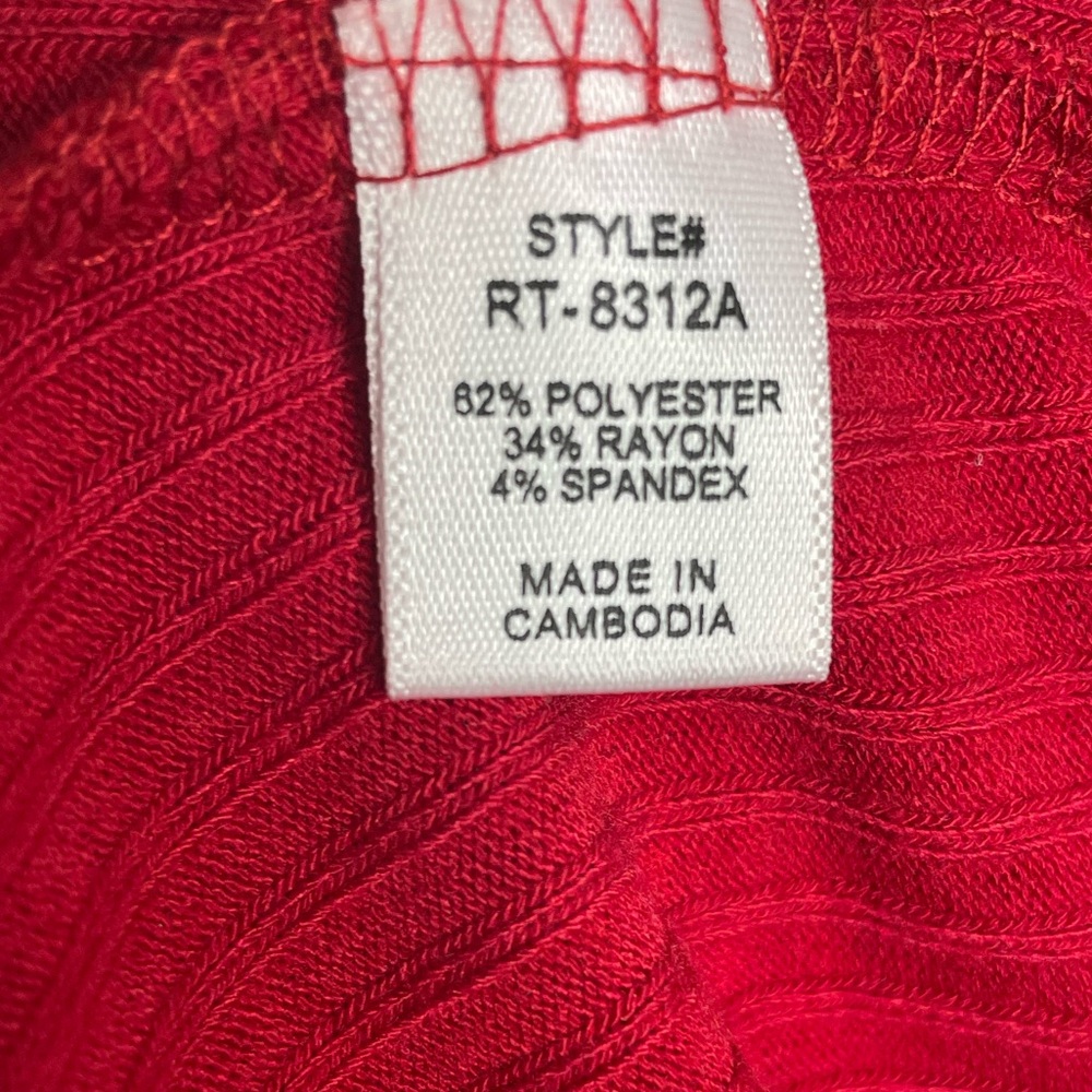 Zenana Red Ribbed Wrap Cropped Top Size Large New With Tags - Picture 3 of 6